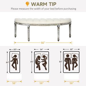 Panca da Ingresso/Camera da Letto Off-White con Design Trapuntato, Imbottita, Semicircolare, con Gambe in Legno di Gomma - Product Image 4