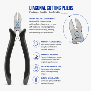 Ensemble de pinces professionnelles pour la fabrication de bijoux, en acier inoxydable, outils de précision, pinces à bec rond, pinces à bec plat, pinces à bec chaîne, coupe-fils latéral - Product Image 6
