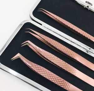 Professional Fiber Tip Tweezers Custom Fiber Tip Tweezer for Eyelash <b>Extension</b> Brown Color Lash Tool - Product Image 2