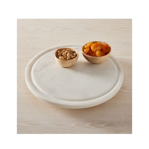 Plateau tournant en marbre pour boissons, idéal pour la cuisine et la table à manger, élégant centre de table en pierre naturelle. - Product Image 3