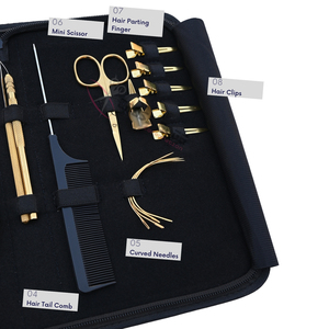 Kit d'outils professionnel pour extensions capillaires avec pince à sertir 3 trous, pince à retirer les micro-perles, peigne à queue, boucle de fil et ensemble de doigts de séparation - Product Image 4