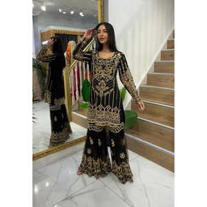 Hermosa ropa de fiesta para mujer Sharara Top y Fancy Dupatta Set - Product Image 2