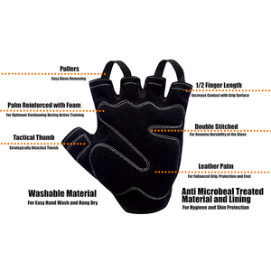 Gants de sport unisexes personnalisés à demi-doigts pour la musculation et l'entraînement en salle de sport - Product Image 6