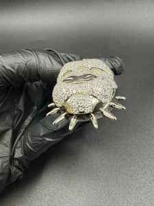 Pendentif Tête de Bouledogue Moissanite Sertie de Pierres, Breloque Hip Hop pour Fête, en Argent 925, Bijoux de Luxe, Pendentifs et Breloques - Product Image 6