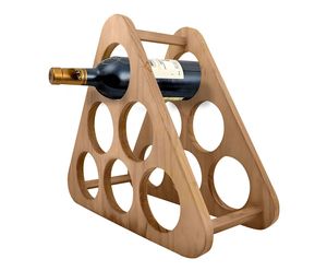 Porte-vin en bambou, organisateur de vin de table, rangement de vin de luxe, porte-bouteilles moderne, présentoir à vin rustique, bois artisanal - Product Image 4