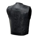 <b>Black</b> Python Embossed Biker Style Men Genuine Cowhide Leather <b>Vest</b> Zipper Closure Sample & Customization Service Available - Product Image 2