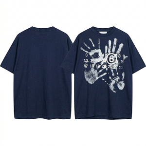 เสื้อยืดคอกลมสไตล์ลำลอง คุณภาพสูง 220 กรัม ผ้าฝ้ายระบายอากาศ พิมพ์ลายดิจิทัล ลวดลายตัวอักษรสีสันสดใส ถักโครเชต์ - Product Image 1