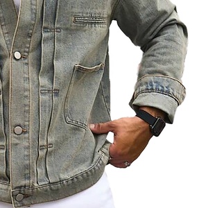 Veste en jean délavé rétro en coton de qualité supérieure pour hommes fermetures à boutons vintage Service OEM d'hiver de style Hip Hop personnalisé disponible - Product Image 5