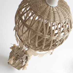 Premium Rattan Hot Air Balloon Ceiling Lamp Shade Handmade Wicker Hanging <b>Light</b> for Kids Room <b>Nursery</b> Interior Decor Set - Product Image 6