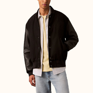 Blouson universitaire vintage brodé en toile pour homme, réversible, patchwork, broderie universitaire, écologique, vente en gros - Product Image 3
