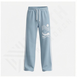 Oem Manufacture Wholesale Street Wear Straight Jogger Pants Popular <b>Brown</b> Color Block <b>Women</b> Plus Size Wide Leg Sweatpants Winter - Product Image 2