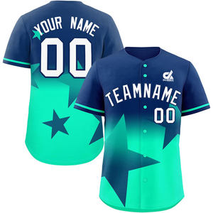 Maillot de baseball court personnalisé pour homme, uniforme d'équipe boutonné, respirant, en polyester, avec nom et numéro personnalisés, OEM - Product Image 4