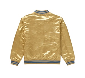 แจ็กเก็ตซาตินสำหรับผู้หญิงแจ็คเก็ตผ้าซาตินมีกระดุมสำหรับใส่เล่นกีฬาเบสบอลของมหาวิทยาลัย - Product Image 2