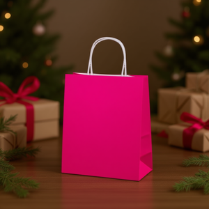 Sacchetto regalo in carta ILAN 25x12x33,5 cm colore rosa per regali - Product Image 2