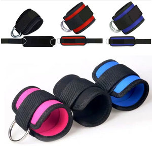 สายรัดข้อเท้าหนังแท้ OEM สำหรับฟิตเนส หัวเข็มขัดแบบวงแหวนคู่ สำหรับเครื่องออกกำลังกายแบบสายเคเบิล พร้อมขอบรัดขา สำหรับใช้ในยิม ขายส่ง - Product Image 2