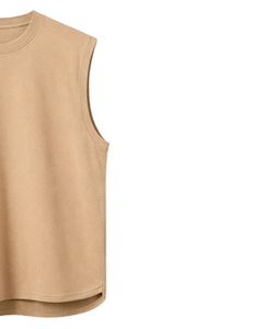 Custom <b>Khaki</b> Sleeveless Tank <b>Top</b> Men Casual Gym Vest Breathable Cotton Summer Shirt Athletic Loose Fit Sportswear Training <b>Top</b> - Product Image 3