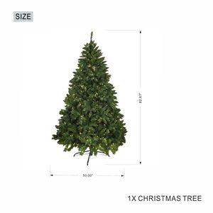 7FT Classic Style Christmas <b>Tree</b> with 550 Warm White LED <b>Lights</b> and Stable Iron Base - Product Image 2