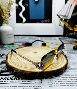 Round Brilliant Cut Rimless Gradient Sunglasses Moissanite Diamond Iced <b>Frame</b> Luxury Hip Hop Street Fashion Eyewear - Product Image 3