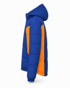 Manufacturer Hooded Puffer <b>Jacket</b> Winter Streetwear Thermal Padding Sleeve Pocket Custom Embroidery Contrast Color Panels Desig - Product Image 2