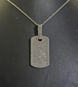 Collar con colgante de eslabones cubanos de moissanita para mujer, chapado en oro de plata de ley 925, estilo hip hop, con diamantes de imitación - Product Image 3