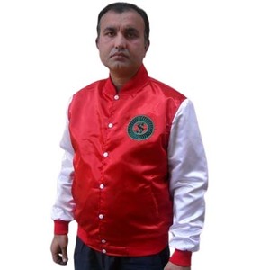 Patchs brodés personnalisés, broderie vintage 3D, veste varsity en satin, haute qualité, 100% polyester, séchage rapide, personnalisable pour homme - Product Image 1