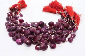 Perles de rubis corindon AAA en forme de cœur, perles de rubis facettées en forme de cœur, briolettes de rubis facettées, perles de rubis en forme de cœur de 10 à 13 mm - Product Image 6