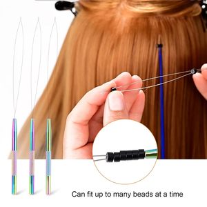 Herramienta profesional de acero inoxidable para extensiones de cabello con mango de color personalizado, herramienta de belleza para salón, fabricante OEM, marca privada. - Product Image 4
