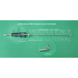 Ciseaux à forceps de cardiologie à mâchoires orientées à 120 degrés en acier inoxydable, instrument réutilisable pour les procédures de chirurgie cardiaque - Product Image 2