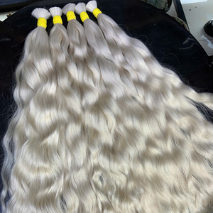 ผมแท้แบบเป็นมัด ต่อผมลอนธรรมชาติ สีบลอนด์แพลตตินั่ม ซุปเปอร์ดับเบิ้ลดรอน ผมฟอกสี - Product Image 2
