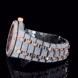 Reloj de Hombre de Lujo con Diamantes Moissanite VVS, Estilo Deportivo y Elegante, Cristal de Cuarzo, Esfera de Acero Inoxidable de 41 mm - Product Image 4