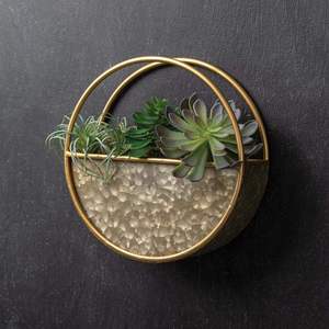 Maceta colgante galvanizada para decoración de pared interior, maceta para suculentas, decoración del hogar, soporte de metal rústico para plantas con montaje de cuerda. - Product Image 5