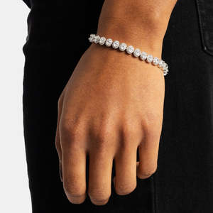 925 Sterling Silver Oval Cluster Tennis Bracelet Iced Out Diamond Bracelet for Women Luxury Jewelry - Product Image 3