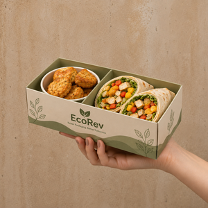 Caja de Cartón Biodegradable Desechable en Forma de Corazón EcoRev, Autoarmable, con Impresión de Logotipo, Empaque Ecológico para Panadería - Product Image 2