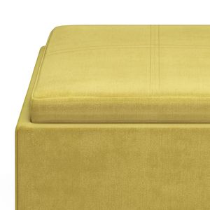 Rockwood Dijon Yellow Cube Pouf de rangement avec plateau Tabouret élégant et meuble ottoman - Product Image 6