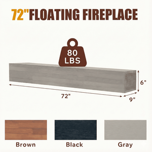 Mensola Galleggiante in Legno Rustico da 72 Pollici, Decorazione da Parete per Casa e Caminetto - Product Image 2