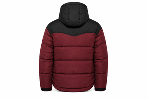Custom Outdoor Waterproof Breathable Filled Puffer <b>Jacket</b> Heavyweight Winter Padding Adjustable Hood Woven Logo Badge Zipper - Product Image 3