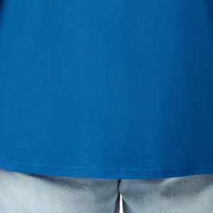 เสื้อยืดผู้ใหญ่สีน้ำเงินรอยัลทรงยาว ผ้าฝ้ายพรีเมียม แขนสั้น สวมใส่สบาย ระบายอากาศได้ดี เสื้อเปล่าไม่มีลาย - Product Image 5