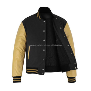 Chaqueta Varsity de Lana Negra para Hombre 2026 OEM, de Cuello Alto con Logo Frontal, 100% Alta Calidad, Bajo MOQ, Moda Calefactable, Superventas - Product Image 3