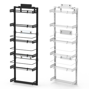 Opzioni bianco-nero-1Pc 6-Tier in acciaio al carbonio porta dispensa Organizer facile installare porta Rack per cucina armadio di stoccaggio 50.19H - Product Image 1