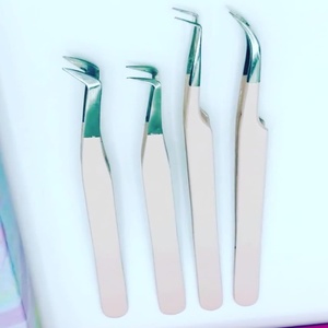 Vired Impex Professional Stainless Steel Fiber <b>Lash</b> Eyebrow Tweezers <b>Cluster</b> Tweezers Curved Tip High Quality Durable Precision - Product Image 5