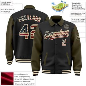 Custom <b>Baseball</b> <b>Jacket</b> Personalized Varsity Letterman <b>Jackets</b> Stitched Name Number Logo <b>for</b> <b>Men</b> Women Youth - Product Image 3
