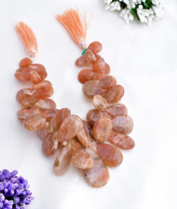 Collier de perles facettées en pierre de soleil naturelle, 10 pouces, pour la fabrication de bijoux fins - Product Image 2