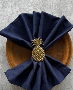<b>Gold</b> Pineapple Classic Brass Napkin <b>Rings</b> <b>Set</b> | Durable Eco-Friendly Napkin Holders | Dining Table Decor - Product Image 2