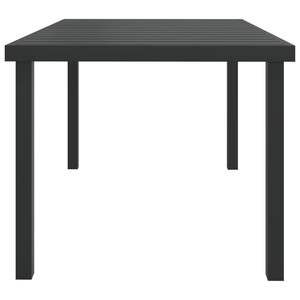 Grande table de jardin durable en aluminium noir et WPC, mobilier de patio - Product Image 3