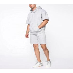 Conjunto de Sudadera con Capucha y Pantalones Cortos de Felpa de Algodón con Logotipo Personalizado, Manga Larga, Ropa Deportiva Informal para Hombre, Transpirable, Sólida, Otoño, Venta al Por Mayor, OEM - Product Image 5