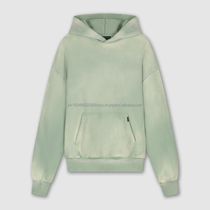 Sweat-shirt à capuche vintage personnalisé, lourd, pour homme, 100% coton, surdimensionné, épaules tombantes, streetwear, sweat-shirt vierge pour moi - Product Image 4