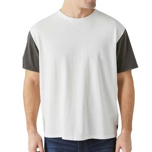 T-shirt de baseball personnalisé pour homme, col rond, 100 % coton, tissu tricoté, uni, manches raglan bicolores, respirant, écologique - Product Image 5
