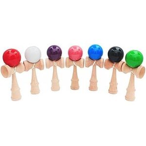 Giocattolo sportivo professionale per adulti per il tempo libero 18.5cm Kendama Ball in legno giocattolo sportivo all'aperto in legno con colori in PU giocattoli educativi - Product Image 2