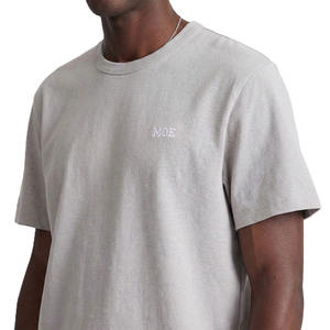 T-shirt en jersey de coton pour homme, col rond, logo personnalisé, streetwear décontracté, respirant, manches courtes, OEM, marque privée - Product Image 2