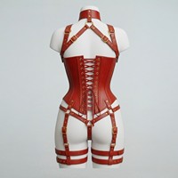 Ensemble de lingerie corset à haute compression sans couture en cuir véritable satiné épais et respirant pour femmes adultes, personnalisé OEM